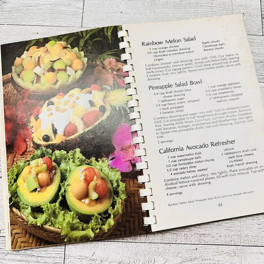 Salads From Beginning to Endive Vtg 1980 by Kraft Kitchens Comb‎ Spiral Cookbook